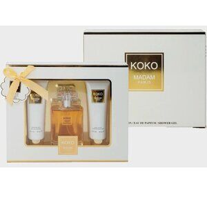 Koko Madam Paris gift set EBC (Perfume 3.4 oz, Body Lotion 3o,z Shower Gel 3oz)